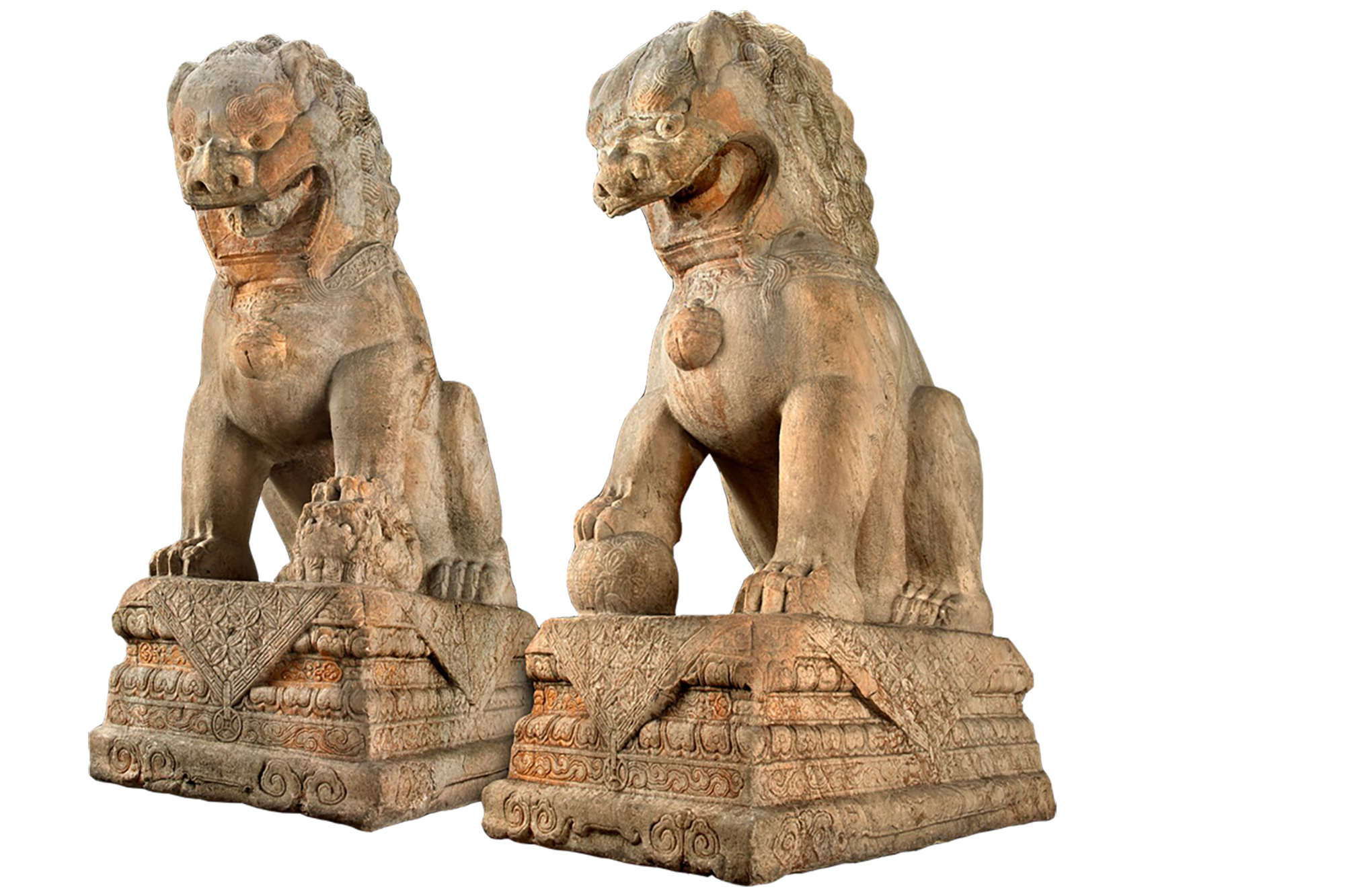 Pair of stone lions